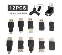 convertisseur adaptateur OTG, ensemble de coupleurs USB 2.0, séparateur Audio stéréo en Y de 3.5mm, pour souris/stockage externe, 12 pièces