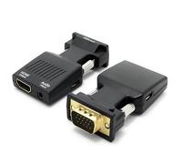 Convertisseur Adaptateur VGA Masculin VGA Actif à HDMI avec Câble Audio 3,5 Mm et Micro-USB pour Le Moniteur de Projecteur PC D'ordinateur Portable 1080p 60Hz