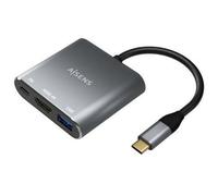 Convertisseur Aisens A109-0669/ USB Type-C Male/ HDMI Female - USB Female - USB Type-C Female/ 15cm/ Grey