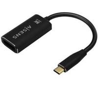 Convertisseur Aisens A109-0690/ USB Type-C mâle - DisplayPort femelle/ Jusqu'à 27W/ 1250Mbps/ 15cm/ Noir