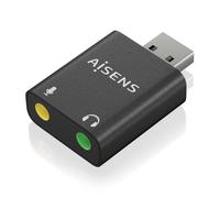 Aisens changeur de genre de câble A106-0768 USB-A 2x 3,5 mm 48 kHz Noir