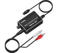 convertisseur analogique numérique,dac audio 192 kHz,adaptateur optique jack,câble RCA de 1 m canal gauche et droit &câble à fibre optique,convertisseur audio numerique analogique HDTV DVD