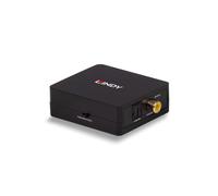 Convertisseur Audio Numérique Lindy 70457 Noir, Entrée/Sortie Optique & Coaxiale, 192kHz/24-bit, Rapport Signal/Bruit 142dB, 60.5x54x20.5mm, CE/FCC/RoHS/UKCA