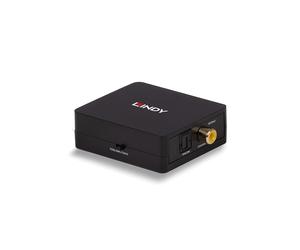 Convertisseur Audio Numérique Lindy 70457 Noir, Entrée/Sortie Optique & Coaxiale, 192kHz/24-bit, Rapport Signal/Bruit 142dB, 60.5x54x20.5mm, CE/FCC/RoHS/UKCA