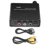 Convertisseur Audio Numérique Optique et Coaxial vers Analogique, Noir Fer | Tv et Stéréo, Câble USB et Coaxial Inclus, Format Compact Portable Style Aléatoire