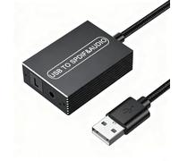 Convertisseur audio USB avec sortie optique de 3,5 mm, adaptateur USB vers optique en alliage d'aluminium pour PC et PS5, se connecte aux haut-parleurs et barres de son sans effort (1,2 m)