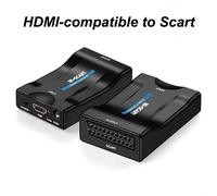 Convertisseur Audio vidéo HDMI vers péritel, avec adaptateur d'alimentation, pour HDTV Sky Box, Signal de télévision DVD, convertisseur haut de gamme 1080P Avec prise américaine