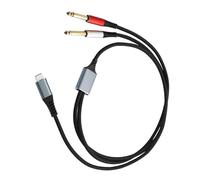 Convertisseur auditif professionnel à double canal en cuivre 24 AWG avec prise de 6,35 mm avec double câble audio blindé USB de type C avec double prise