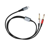 Convertisseur auditif professionnel à double canal en cuivre 24 AWG avec prise de 6,35 mm avec double câble audio blindé USB de type C avec double prise