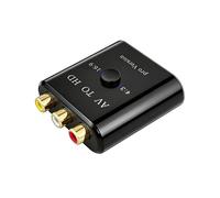 Convertisseur AV Vers Compatible CVBS L/R Video Box, Adaptateur AV Prend en Charge L'Entrée Composite NTSC PAL Vers Compatible