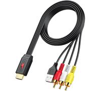 Convertisseur Av Vers Hdmi 150Cm/5Ft - Entrée Mâle Câble Av Vers Hdmi Conversion 16:9/4:3 Câble Av Intégré Pour Films D'Époque/Vidéos Plug Et Play Pour Lecteurs De Dvd Vcr Et De Magnétoscope