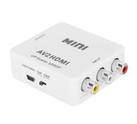 Convertisseur AV vers HDMI, Transverseur Haute définition Cordon d'alimentation USB vers HDMI AV2HDMI Prise en Charge du Blanc pour PAL, NTSC3.58, NTSC4.43, SECAM, PAL/M, PAL/N Entrée de Forma