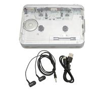 Convertisseur cassette vers MP3 à piles flexibles, style vintage, son cristallin et format portable, idéal pour une écoute nostalgique.