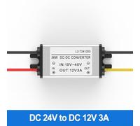 Convertisseur CC vers CC 24 V vers 12 V 1 A 5 A avec boîtier en aluminium, dispose d'une protection contre les surcharges et les courts-circuits pour l'énergie solaire et les autoradios (3 A)