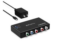 Convertisseur composant vers HDMI, composant PORTTA YPbPr RGB + R/L Audio vers HDMI v1.3 Prend en charge 1080p 24 bits audio LPCM 2 canaux pour HDTV PS3 PS4 HDVD Player Wii Xbox et plus encore