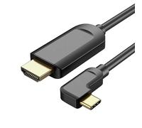 Convertisseur - Convertisseur 1,4 USB C/M vers HDMI 4K coudé 1,5 m noir, permet une transmission vidéo 4K avec un design flexible et durable.