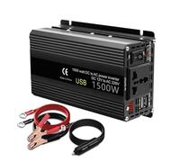Convertisseur Convertisseur Puissance pour Voiture 12 V CC vers 220 V CA 1500 W Prise USB Universelle Affichage LED Transformateur Solaire Onduleur(1500W 12V Black)