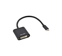 Convertisseur d'affichage USB, USB Type-C mâle vers DVI femelle (mode alternatif DP), noir, 0,2 m