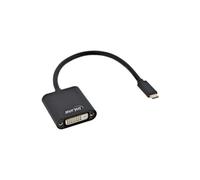 Convertisseur d'affichage USB, USB Type-C mâle vers DVI femelle (mode alternatif DP), noir, 0,2 m
