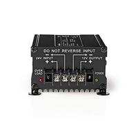 Convertisseur d'alimentation - Propulsé par la Voiture - 24 V DC - 12 V DC - 120 W - Bornier à vis - Equipé d'un fusible - Noir