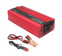 Convertisseur DC 12 V/24 V vers AC 220 V 1500 W/2000 W/2600 W Prise USB Universelle Affichage LED Transformateur Automatique Onduleur Solaire Onduleur Puissance(2000W 12V Red)
