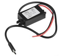 Convertisseur DC compact 46 mm avec protection contre les courts-circuits | Fonction Step-Down, conversion 12 V à 5 V, courant de sortie max 3 A, stable pour les appareils USB-C