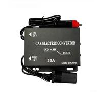 Convertisseur DC-DC 24 V vers 12 V 30 A étanche régulateur de tension abaisseur pour système solaire audio de voiture, camping-car, boîtier en alliage d'aluminium noir (30 A)