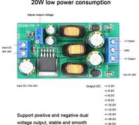 Convertisseur DC-DC Boost Buck 3.6-30V vers ��3-30V Module d'alimentation élévateur/abaisseur de tension 20W Positif Négatif Double sortie pour amplificateur de puissance audio