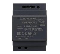 Convertisseur DC/DC Mean Well DDR-60G-12 60W 9-36V:12V 5A, sur DIN