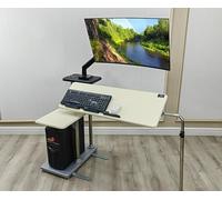 Convertisseur De Bureau Debout à Moniteur Unique De 32 Pouces, Support D’Ordinateur à Suspension Mécanique Puissant, Double Usage, White, Right