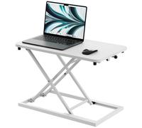 Convertisseur de bureau debout réglable en hauteur, rehausseur de bureau sur la table, station de travail d'ordinateur réglable pour ordinateur portable et moniteur unique, bureau (blanc)