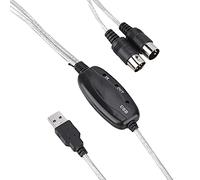 Convertisseur de Câble MIDI USB pour L'édition de Musique au Clavier, Cordon Adaptateur D'interface MIDI avec Alimentation USB