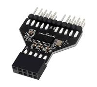 Convertisseur de carte mère Plug Play, longue durée de Service, Transmission Stable, pratique, usb 2.0 9 broches à 2 9 broches, Extension convertisseur