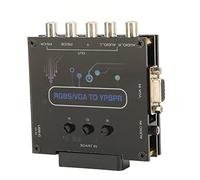 Convertisseur de Composants RGBS VGA Scart Vers Ypbpr, Convertisseur Vidéo HD Scart Vers Adaptateur Prenant en Charge le Son D'entrée des Canaux Gauche Et Droit SCART pour Téléviseur Et Lecteur DVD