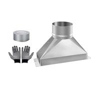 Convertisseur de conduit en acier résistant aux intempéries de 10,2 cm rond à 3,25 x 10 rectangulaire avec accessoires de montage et accessoires