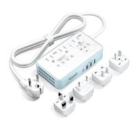 Convertisseur de courant 220 V vers 110 V des États-Unis vers l'Europe, 2000 W Max International Power Converter avec 4 chargeurs USB, convertisseur d'énergie pour l'Europe avec adaptateur de prise
