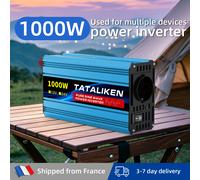 Convertisseur de courant à onde sinusoïdale 12V 220V 50Hz 4000W avec écran numérique, prise EU, pour caravane, avec ventilateur intelligent 3000W