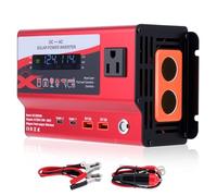 Convertisseur de courant de voiture 600 W, adaptateur de prise de voiture 12 V/24 V avec double type C, double USB, double allume-cigare, prise CA unique pour voitures, camions, prise américaine