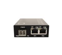 Convertisseur de média à fibre optique multimode LC 850 nm à 2 ports PoE Gigabit PoE/PoE+ - Alimentation par Ethernet et extension sur fibre multimode avec prise en charge PoE PSE | jusqu'à 550 m