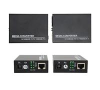 Convertisseur de Média Fibre Ethernet, Monomode 10 100Base TX vers 100Base FX RJ45 vers SC Fiber Transceiver, Convertisseurs de Média Ethernet Optique avec Connecteur RJ45 MDI MDI X Connexion Autodéte