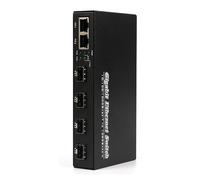 Convertisseur de Média Gigabit SFP 4 SFP Vers 2 Émetteurs-Récepteurs RJ45 10/100/1000M Commutateur à Fibre Optique PRISE UE