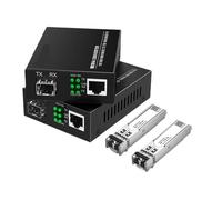 Convertisseur de média Module multimode Gigabit SFP LC fibre vers convertisseur de média Ethernet RJ45, émetteur-récepteur optique avec 1.25G(1 PACK EU Kit)