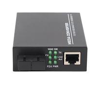Convertisseur de Médias à Fibre Optique, Convertisseur de Commutateur Ethernet Port RJ45 Négociation Automatique 1000Mbps SC 2 Fibre Multimode 100-240V pour l'industrie (Prise UE)