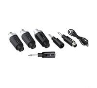 Convertisseur de microphone sans fil 2,4 G XLR pour micro dynamique, portée de 50 m, prise en charge 48 V, rechargeable par USB, autonomie de batterie de 8 à 10 heures, noir (1 en 2)