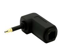 Convertisseur de port optique Récepteur Toslink standard vers 2,5 mm | Boîtier ABS 90 degrés, plaqué or