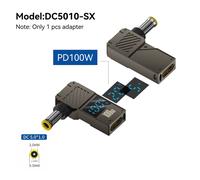 Convertisseur de prise USB Type-C vers DC, adaptateur de charge pour ordinateur portable, chargeur d'alimentation, pointe de connecteur pour Lenovo Thinkplus, HP, DELL, PD100W-5010