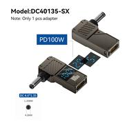 Convertisseur de prise USB Type-C vers DC, adaptateur de charge pour ordinateur portable, chargeur d'alimentation, pointe de connecteur pour Lenovo Thinkplus, HP, DELL, PD100W-40135