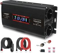 Convertisseur de puissance, 3000W/4000W de puissance de crête, prise universelle/UE, 3000 W LCD noir EU, DC12V, AC220-240V