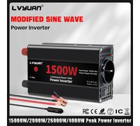 Convertisseur de puissance à onde sinusoïdale pure LVYUAN 1500W/2600W/4000W/6000W de puissance de pointe, DC 12V vers AC 220V, 50Hz, avec double port USB, prise EU, écran LCD, pour camping-car,