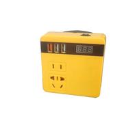 convertisseur de Puissance Onduleur De Batterie Lithium Transformateur Intelligent Multifonctionnel pour Usage Extérieur AC220V/DC5V/21V(Jaune)